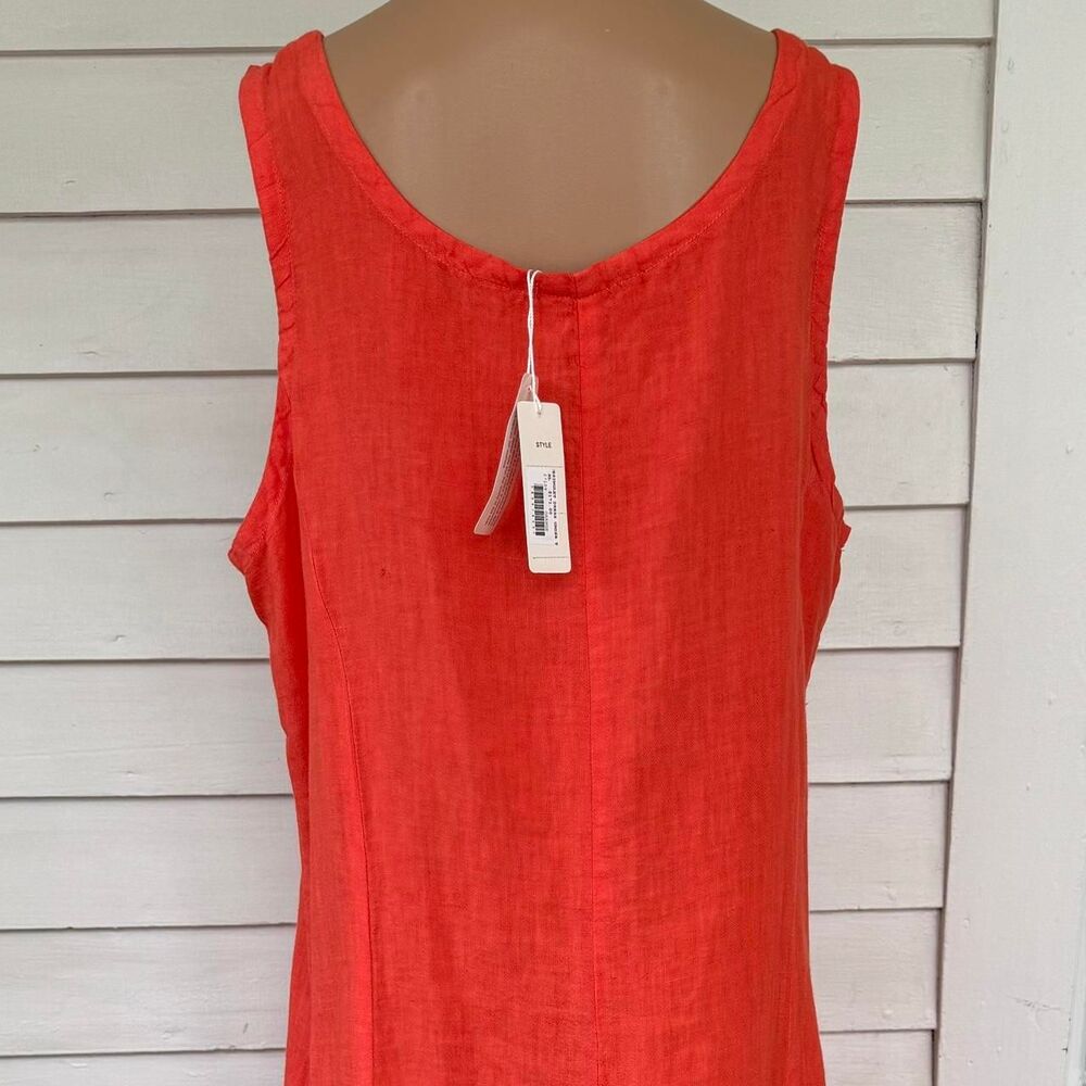 Ridley Orange Linen Sleeveless Maxi Dress XL - Picture 7 of 7